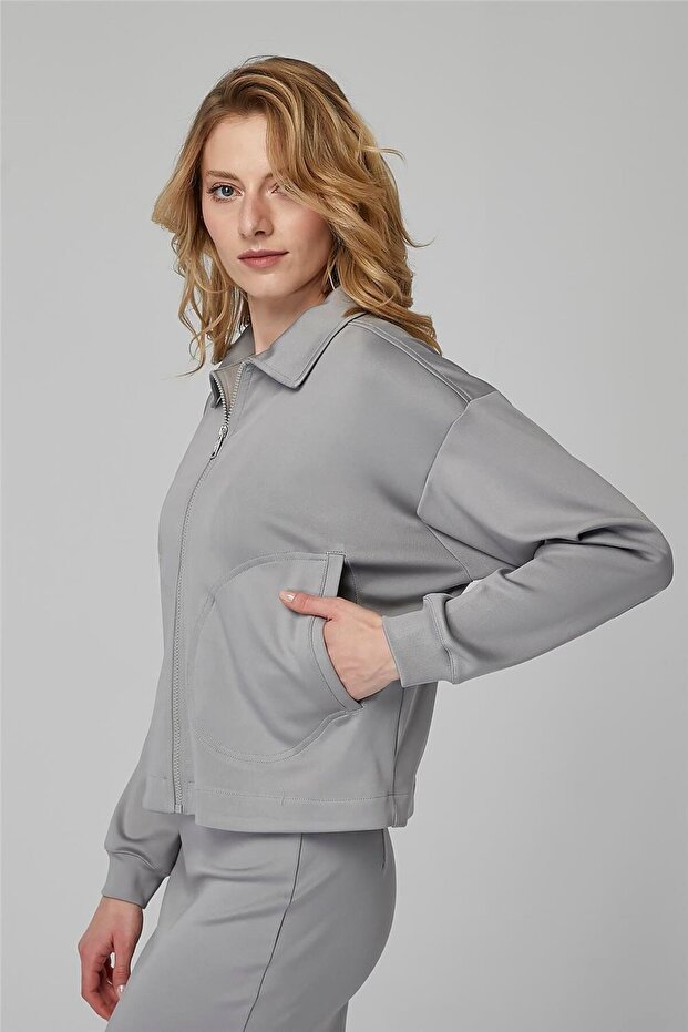 Fermuarlı Yaka Sweat - 2
