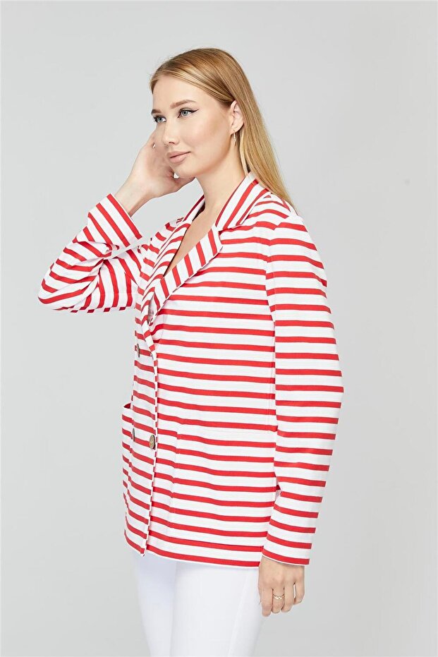 Striped Combed Cotton Jacket - 2