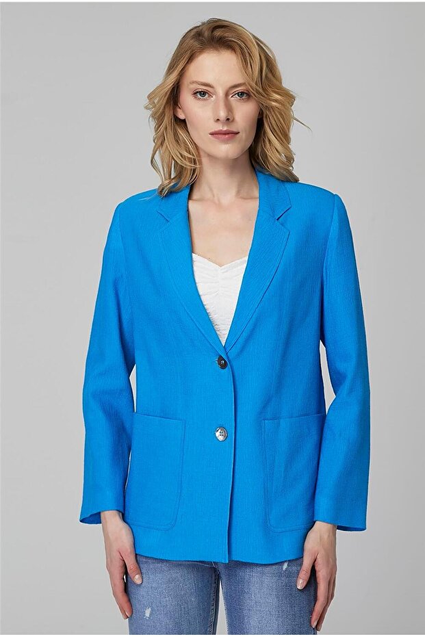 Düğmeli Cepli Ceket - 1