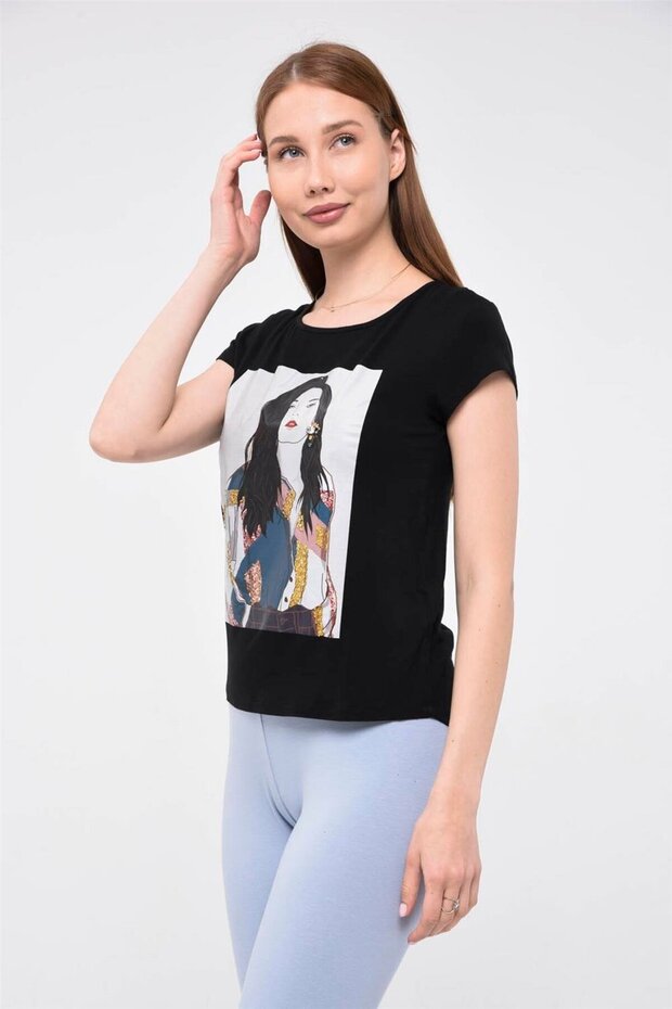Kız Baskılı Tshirt - 3