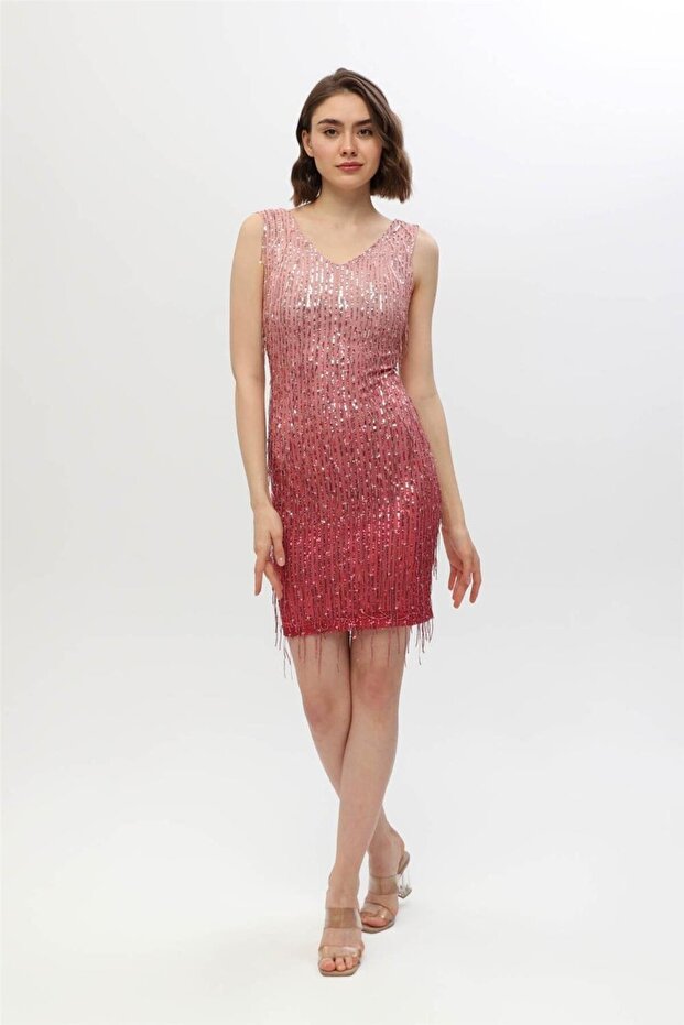 Payet İşlemeli Elbise - 1