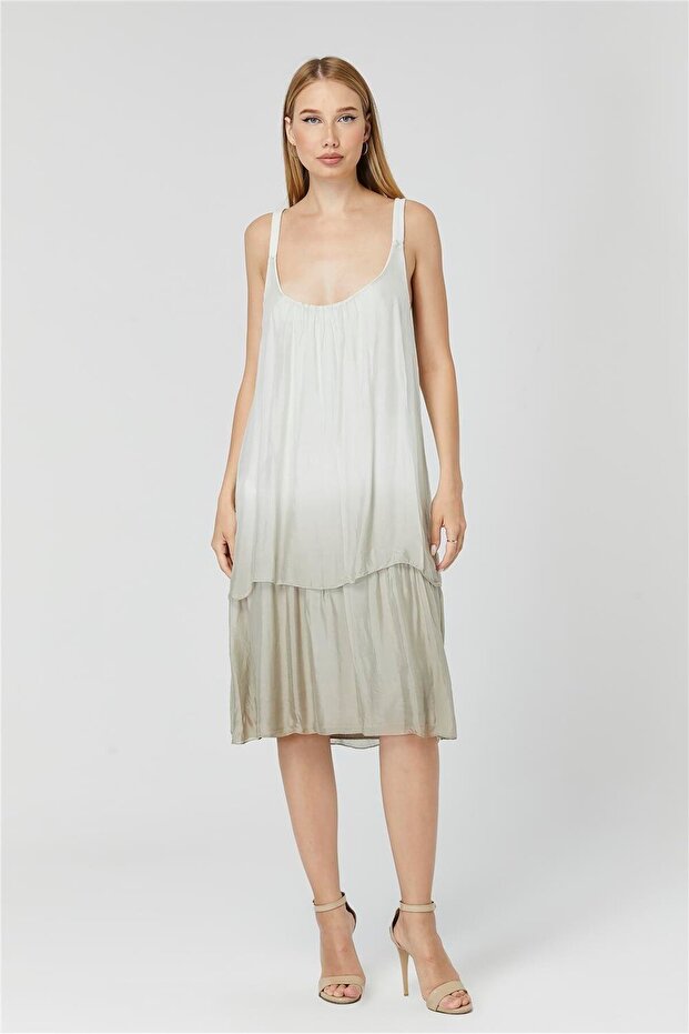 Silk Gradient Sequined Sling Dress