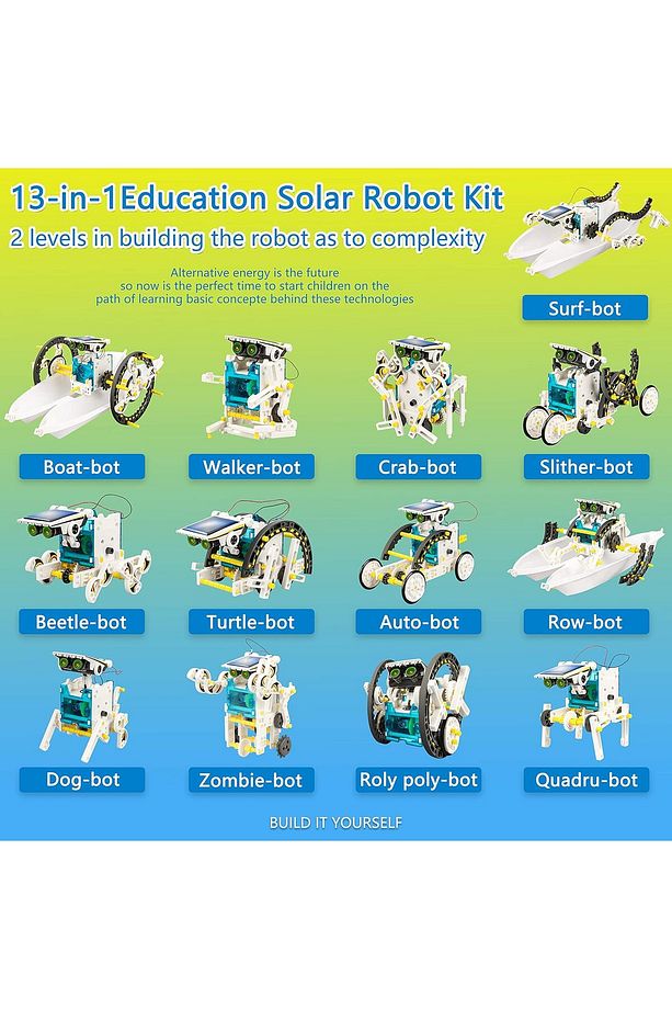 Solar Robot 13-in-1 Eğitici Bilim Kiti  Güneş Enerjisiyle Çalışan Kendin Yap Robot Bilim Kiti - 3
