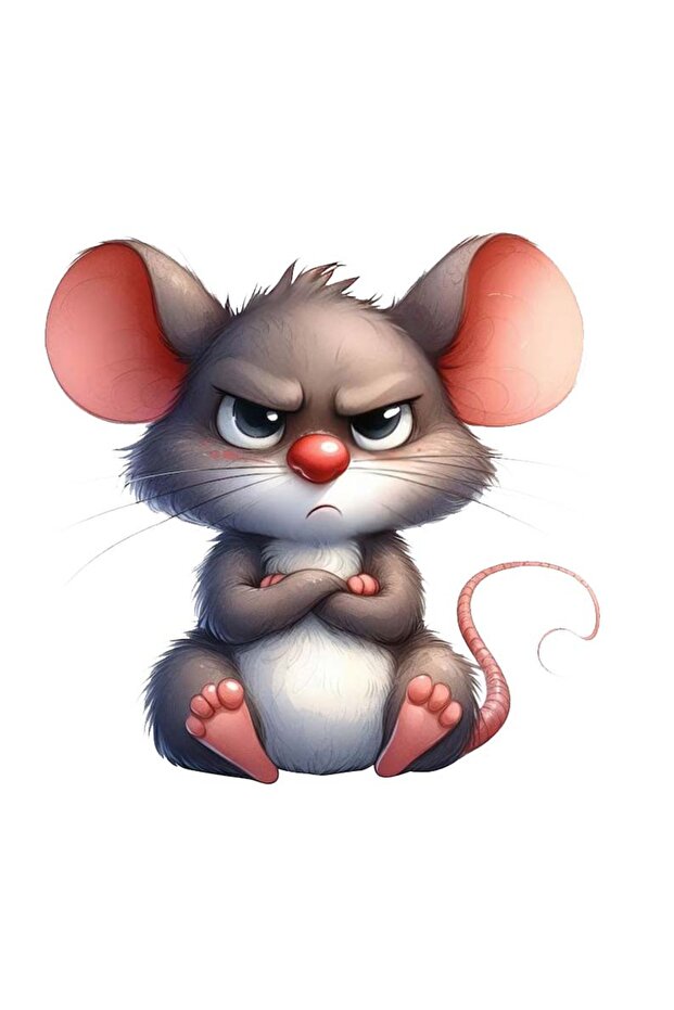 13X11 cm Angry Cute Mouse Sticker - Car, Motorcycle, Helmet, Laptop, Glass