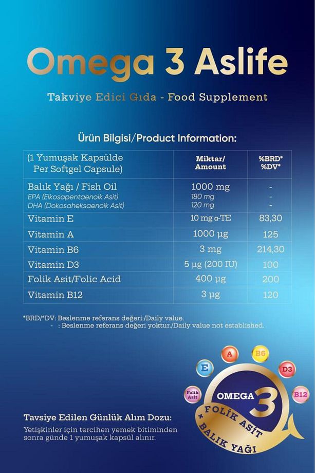 Omega 3 Aslife 30 Kapsül - 3