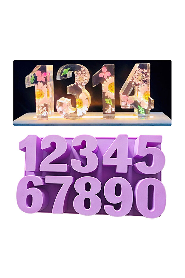 Epoxy Silicone Mold Table Decoration Number Mold Cake Silicone Chocolate Pastry Number Mold