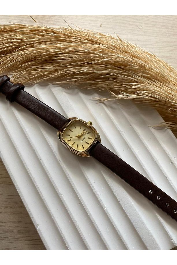 Rubsey Vintage Kadın Kol Saati Retro Minimal Deri Dordon 1 Adet - 8