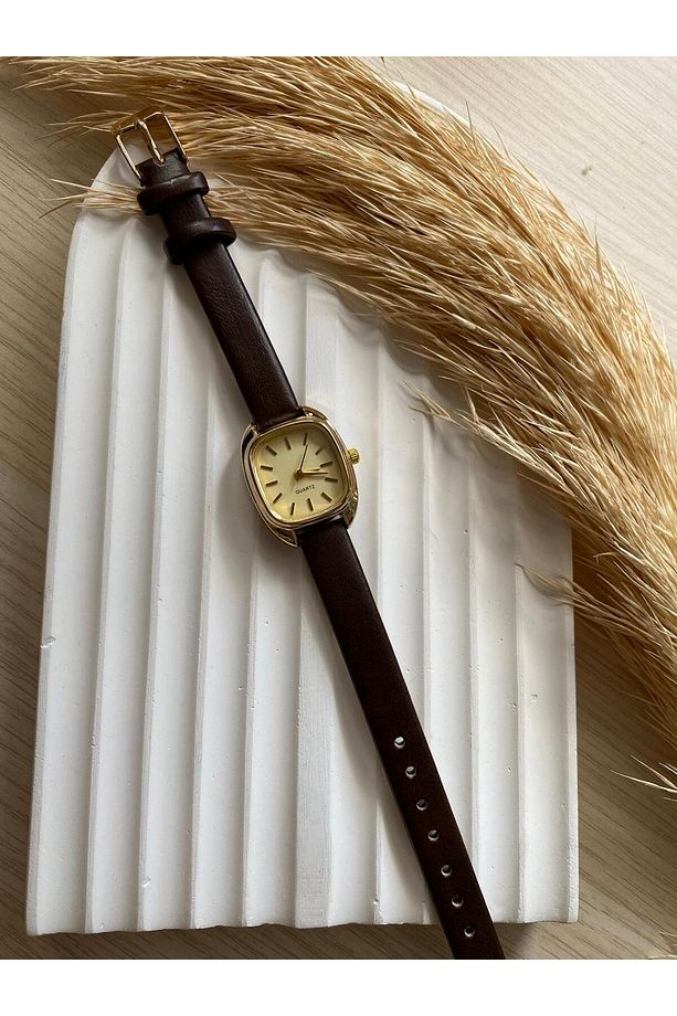 Rubsey Vintage Kadın Kol Saati Retro Minimal Deri Dordon 1 Adet - 4