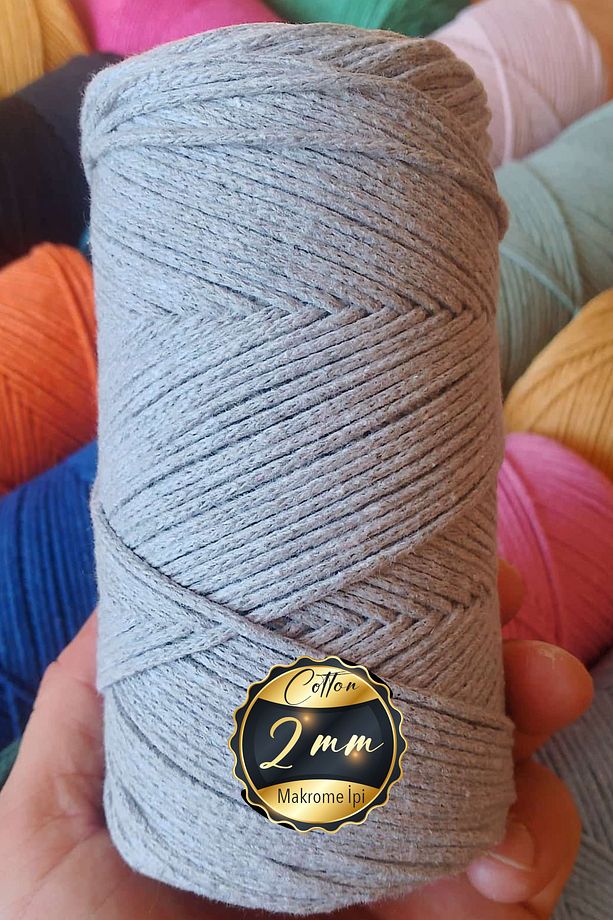 Koton Pamuk Makrome İpi 250 gr 2mm Cotton Zincir Makrome Çanta İpi Supla İpi Runner İpi - 3