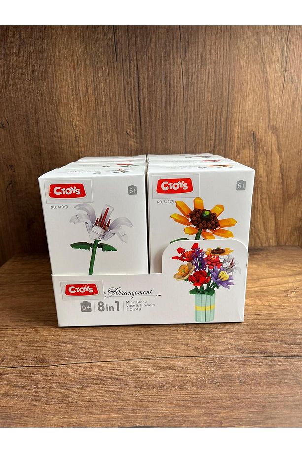 Bahçe Çiçek Yapım Seti Yapı Blokları Yapboz Bul Tak Puzzle Eğitici Oyuncak Toplam 8 Kutu Çiçek Seti - 5