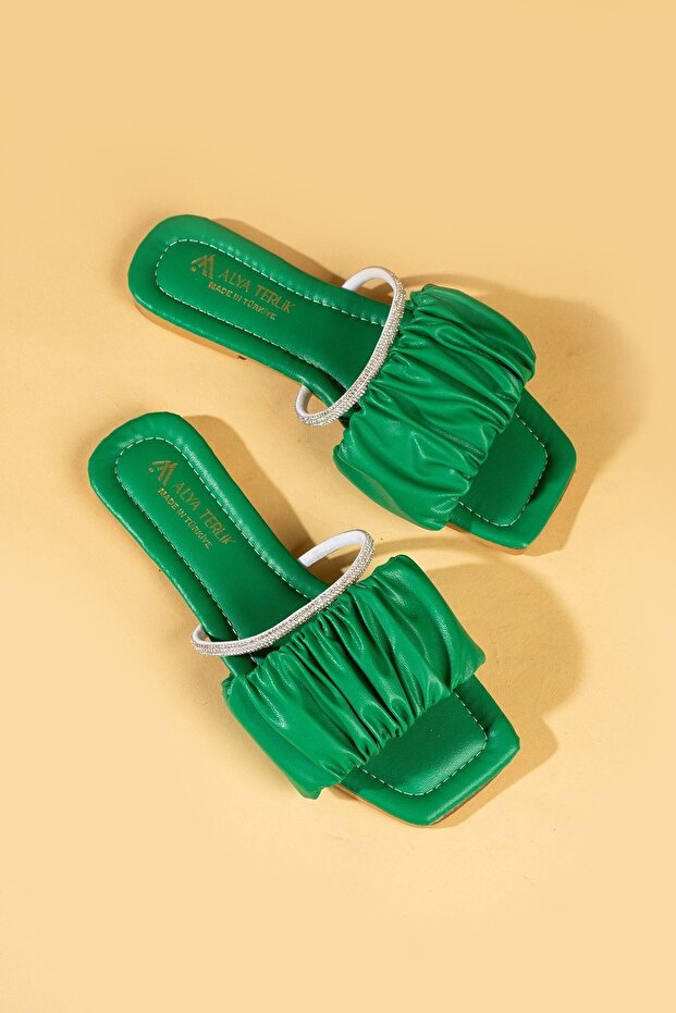 شبشب بحزام برباط من حجر العشب الأخضر من بازل - 4