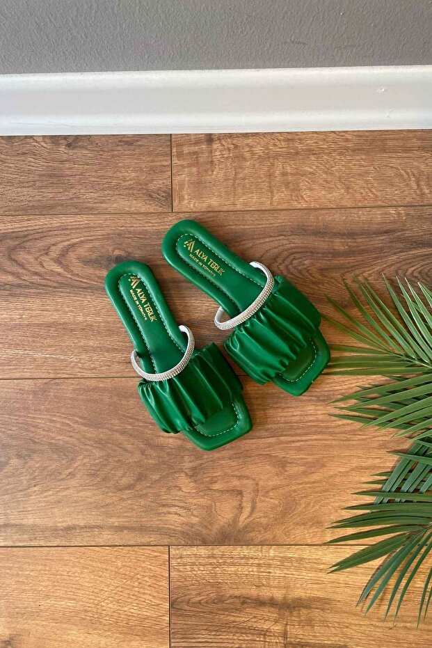 شبشب بحزام برباط من حجر العشب الأخضر من بازل - 8