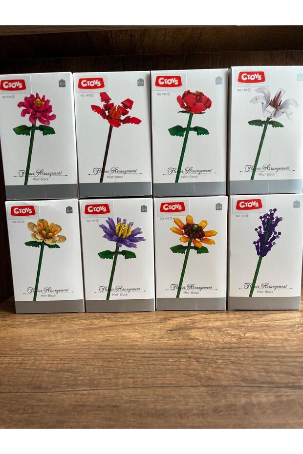 Yapı Blokları Çiçek Yapı Oyuncakları Yetişkinler İçin Koleksiyonluk Dekoratif Yapım Seti Çiçek - 1