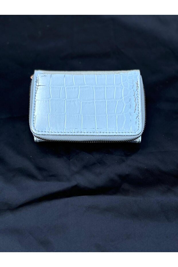 Silver Crocodile Patterned Multi-Compartment Wallet - 5