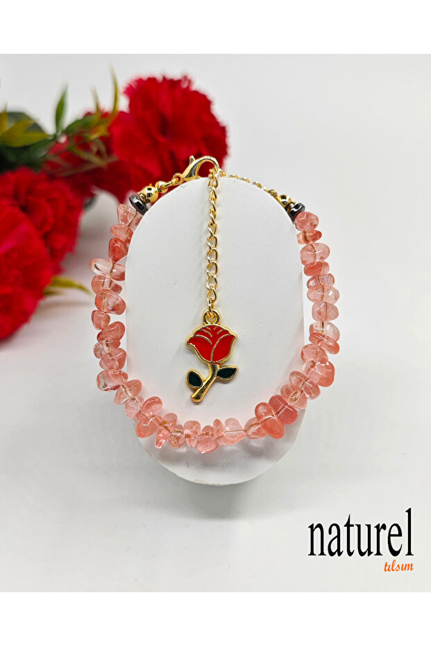 Rose Quartz Broken Natural Stone Women's Bracelet