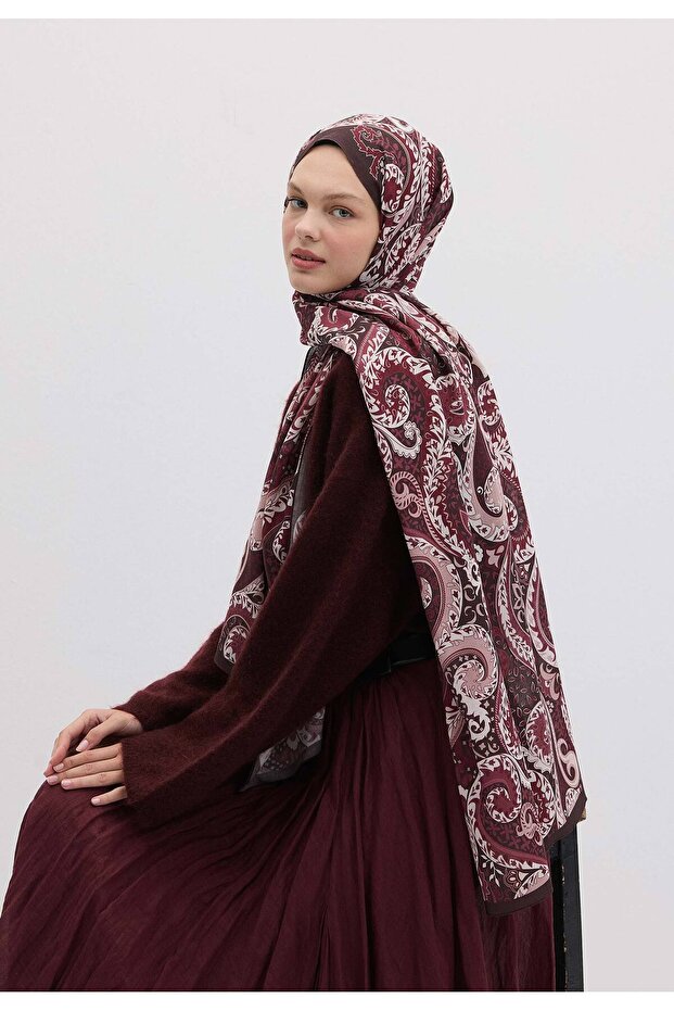 شال بنمط أسينات باللون الفوشيا - 2