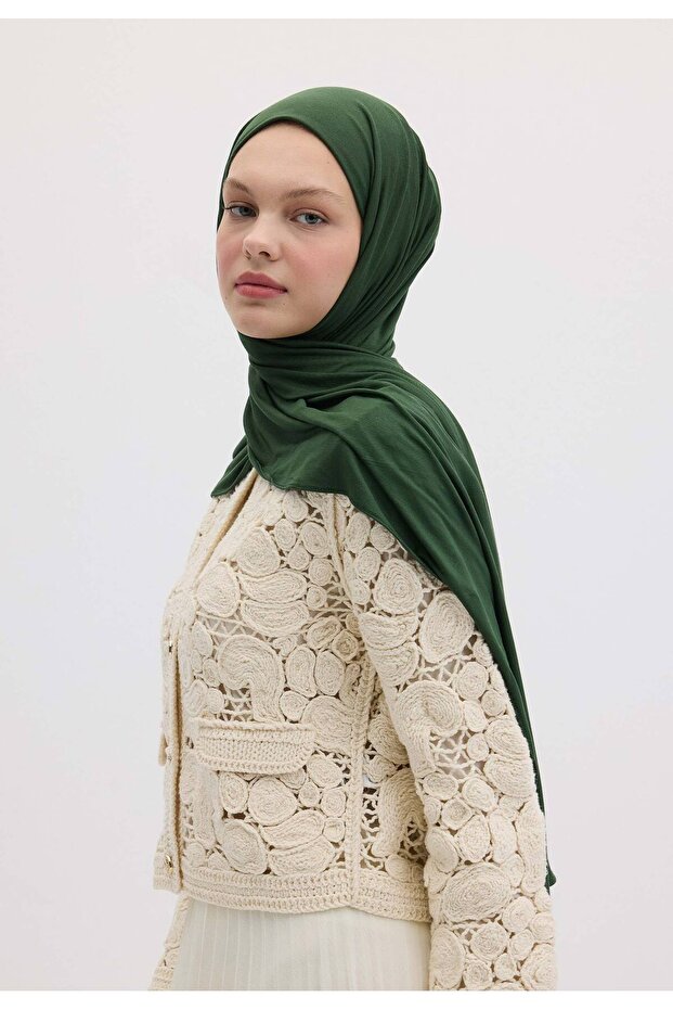 شال قطن ممشط من الخيزران الزمردي - 4