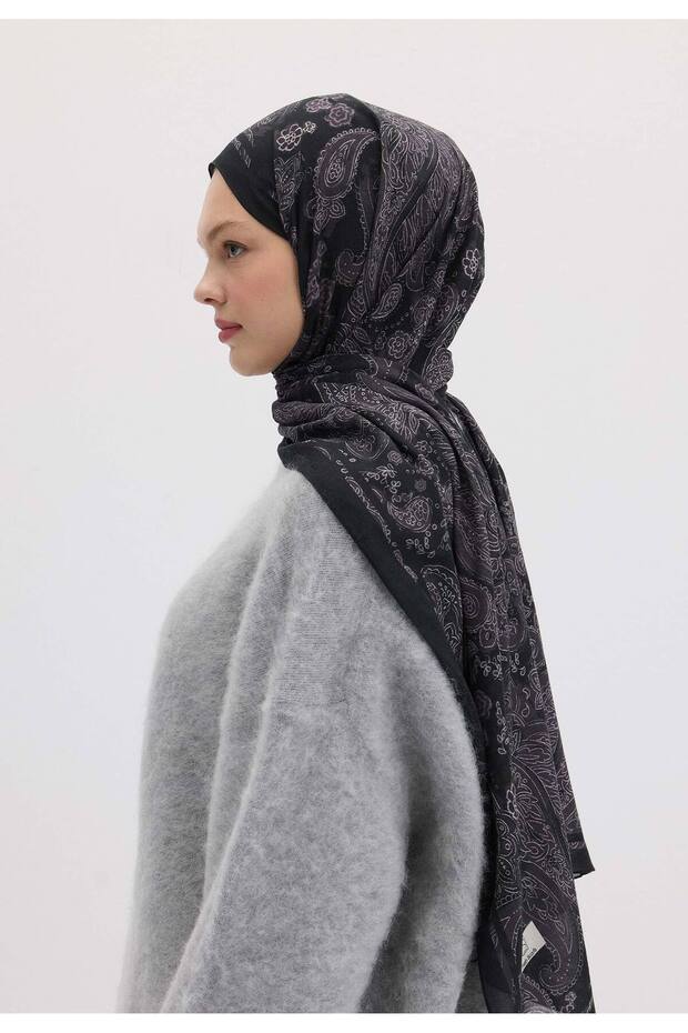 شال FREDA منقوش باللون الأرجواني - 4