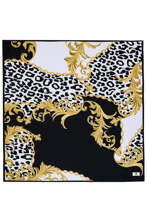 Desenli Twill İpek Eşarp Neris - 7