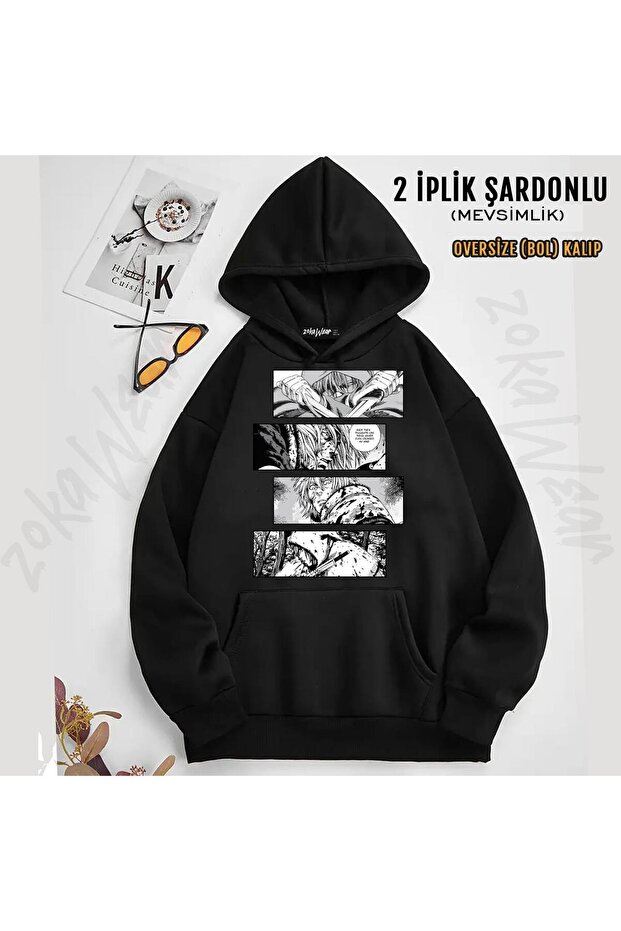 Vinland Saga Thorfinn (Manga) Printed Hooded Sweatshirt (2 Thread)