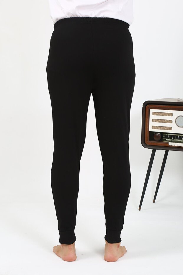Erkek Pamuk Tek Alt Pijama Siyah 27551 - 4
