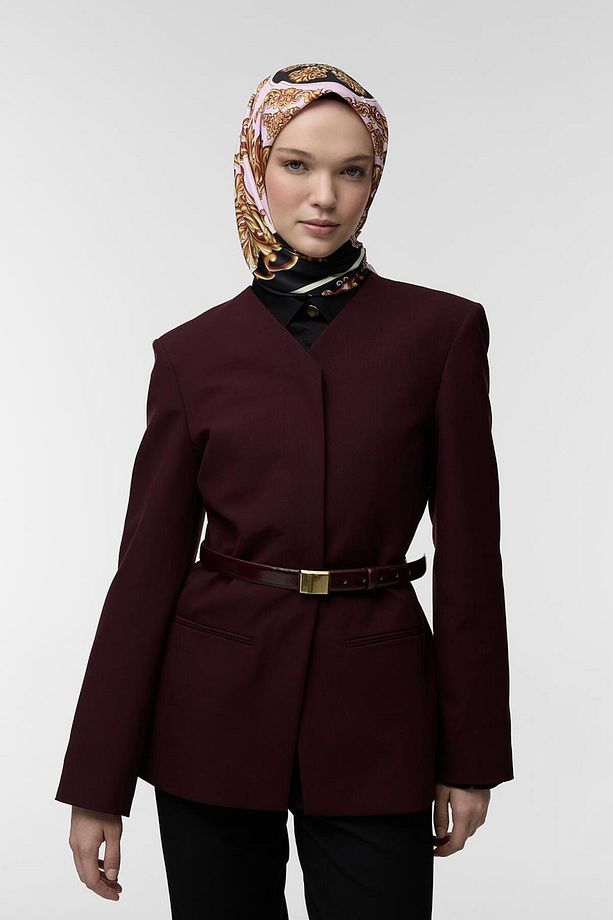 Desenli Twill İpek Eşarp Fiona - 3