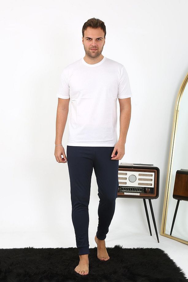 Erkek Pamuk Tek Alt Pijama Lacivert 27551 - 5