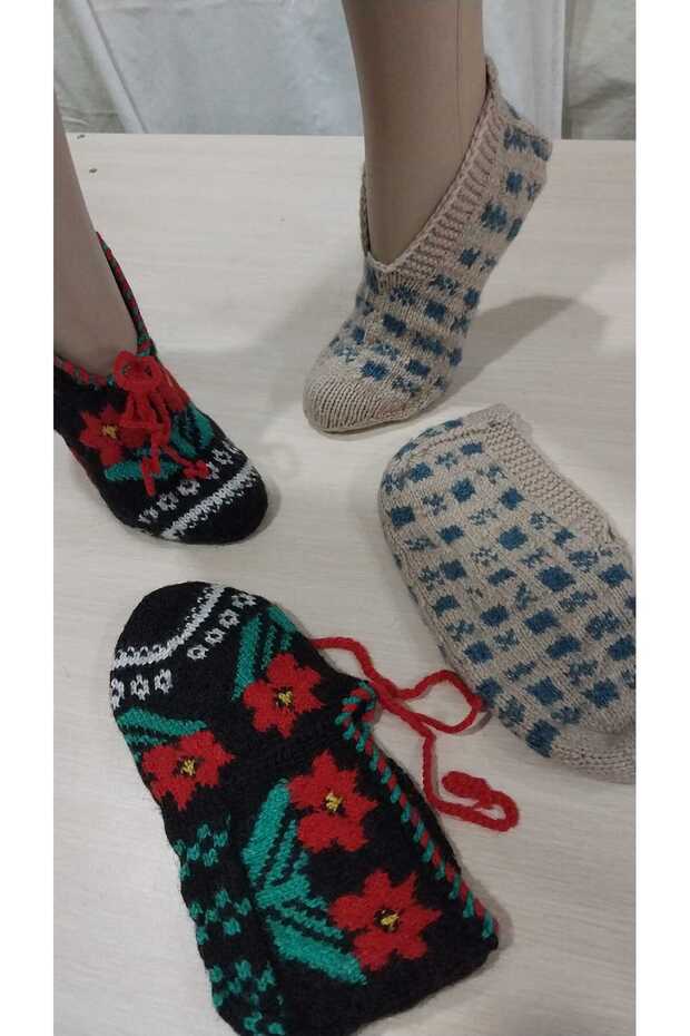 2 Pieces of Hand Knitted Five-Skewer Shoes/Handmade Booties/Dowry Booties/Knitting/Home Booties/Handmade