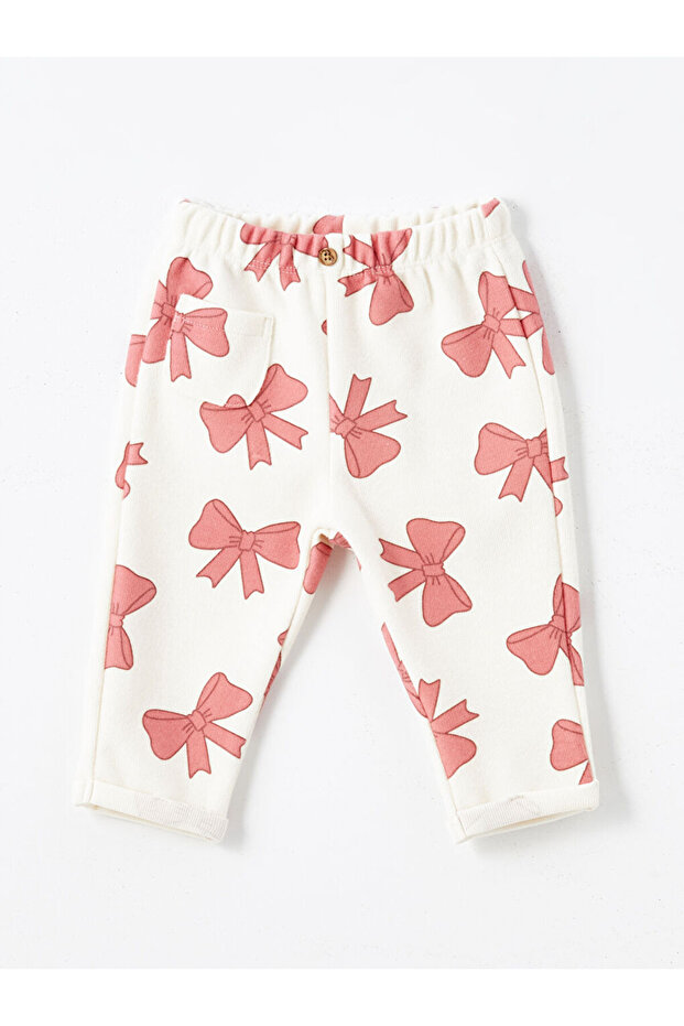 Elastic Waist Printed Baby Girl Trousers