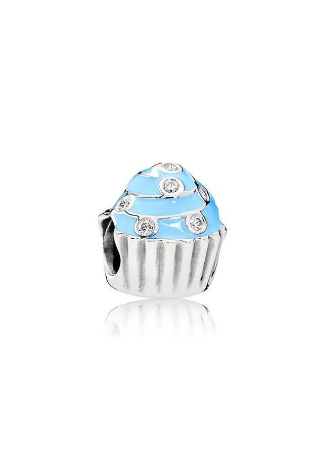 Blue Cupcake Shaped Charm Imported
