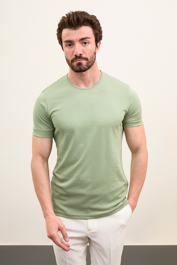 Crew Neck Combed Cotton - 1