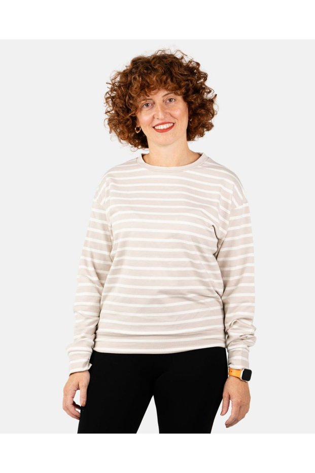 Long Sleeve Striped Thin Women's Sweatshirt