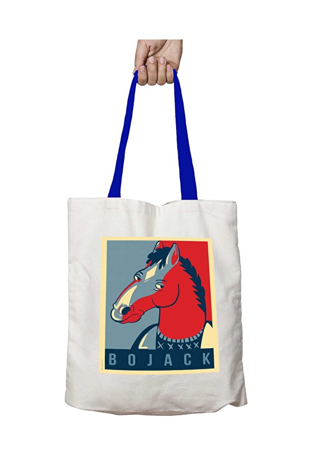 مقبض أزرق في Bojack We Trust حقيبة كتف قابلة للغسل
