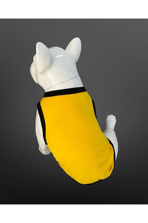Kedi & Köpek Kıyafeti Elbiseleri Atlet - Baskısız Sarı Atlet - 4