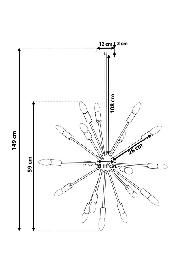 Modern Kirpi avize 17'li - 4