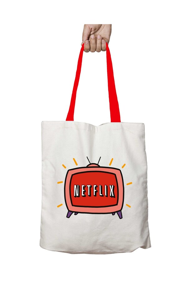 Red Handle Netflix Png Transparent Washable Shoulder Bag