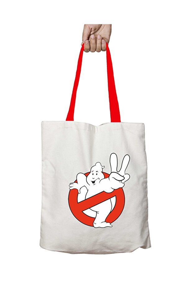 حقيبة كتف Ghostbusters 2 Casper Ghost قابلة للغسل بمقبض أحمر