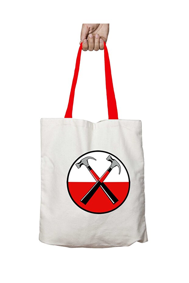 Pink Floyd Symbol Washable Shoulder Bag with Red Handles