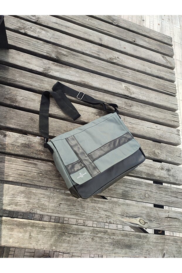Gray Messenger Bag - 1