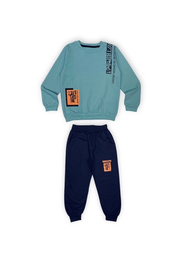 İkiiplik Unisex Kids Tracksuit Set MNK0553 GREEN