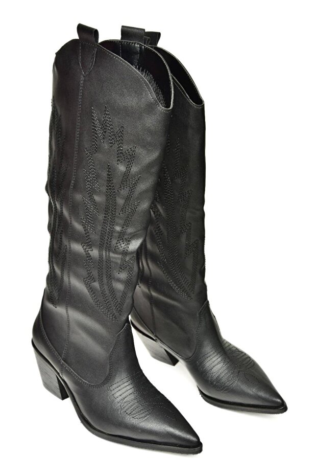 T 267765209 Čierne dámske čižmy Cowboy Model - 4