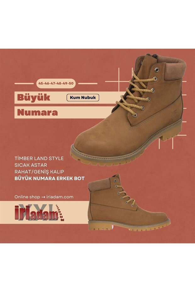 45 - 46 - 47 - 48 - 49 - 50 Büyük Numara Erkek Bot . Rahat Geniş Kalıp - 2