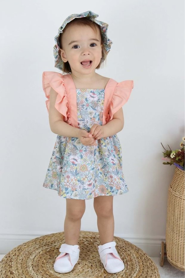 Baby Girl Cotton Crispy Baby Dress TF7313 PUDRA