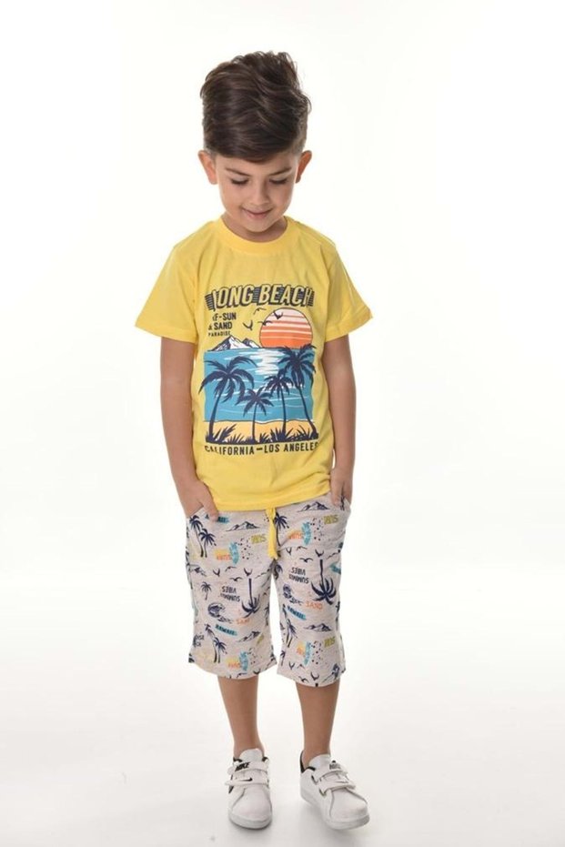 Long Beach Shorts Boys' Set Mnk0497 Yellow