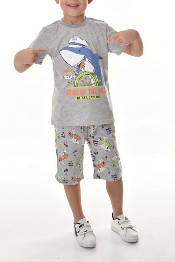 Captain Shark Erkek Çocuk Şortlu Takım Mnk0493 Füme - 2