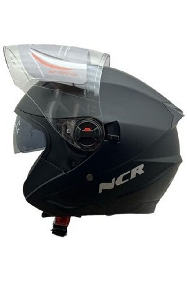 Kask Çenesiz Vizörlü 708 ECE Belgeli Mat Siyah - 1