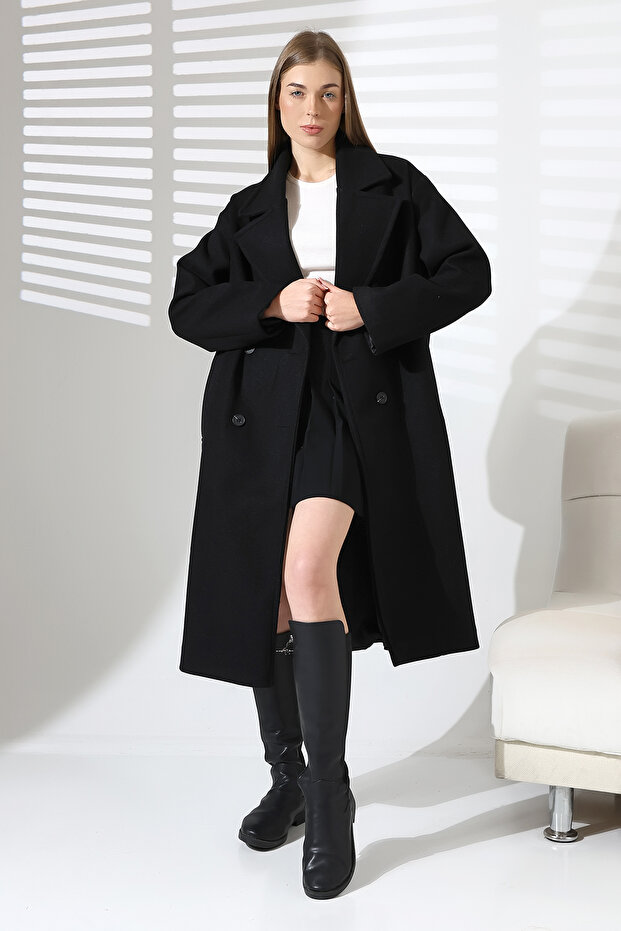 Down Coat 4 Buttons Imported Fabric - 3
