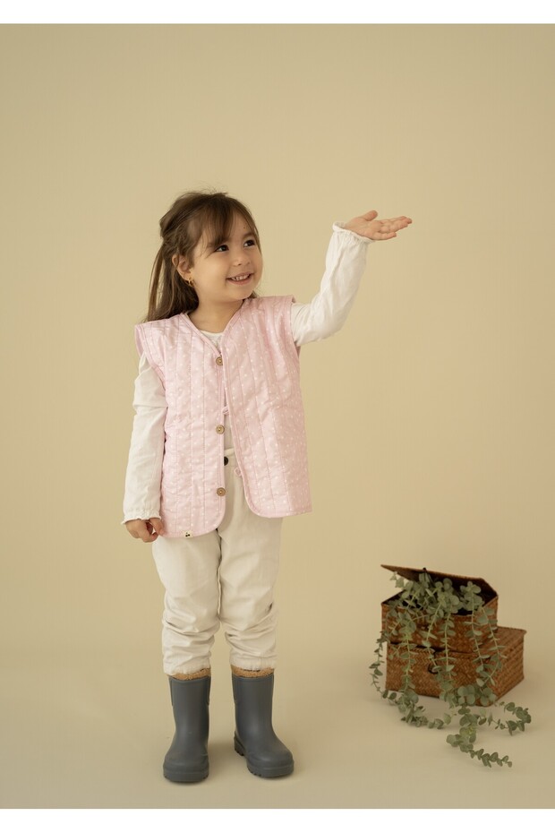 Pink Dot Patterned Baby Vest