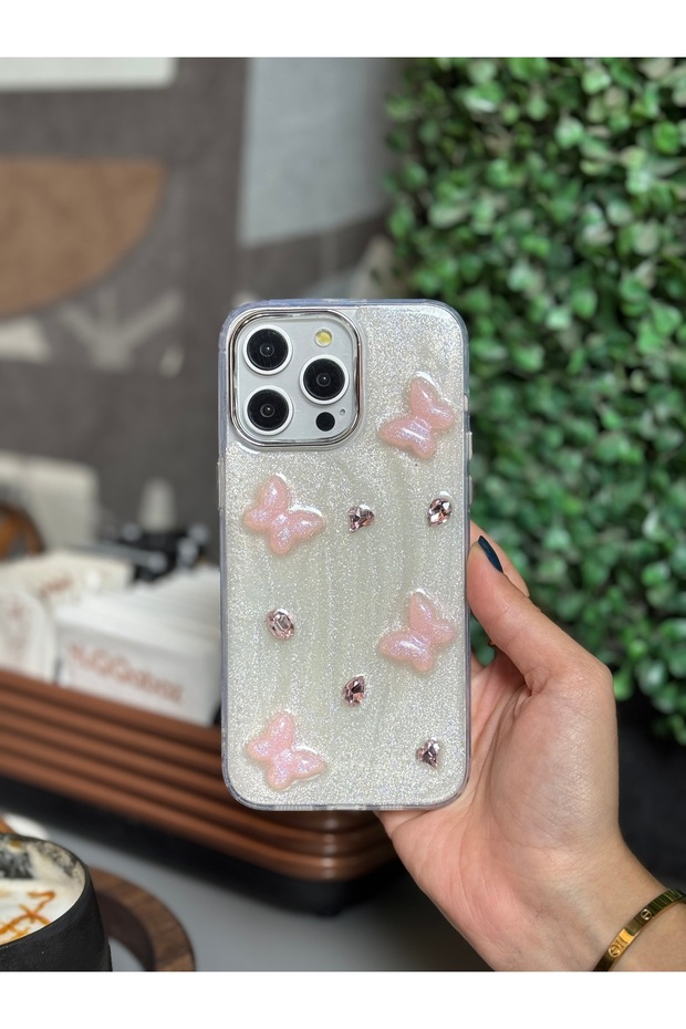 Pink Butterfly Figure Phone Case Compatible with iPhone 14 Pro Max