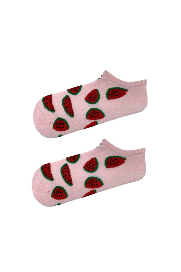 Watermelon Patterned Pink Colored Booties Sports Socks